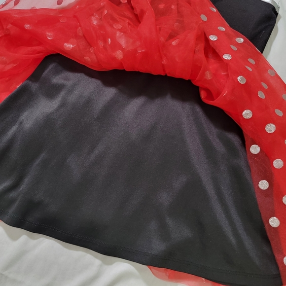 Disney Minnie Mouse Black And Red Hooded Ears Dress Girls size med 7/8 - Picture 5 of 5